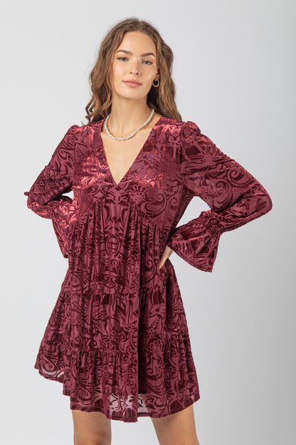 Stardust Burnout Velvet Dress