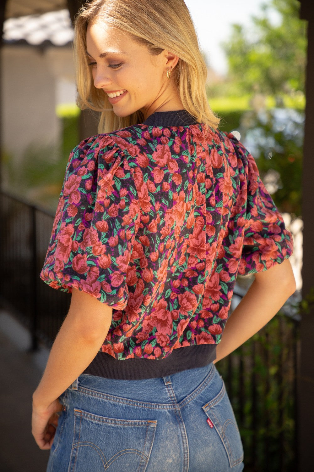 Mayfield Floral Bubble Sleeve Blouse