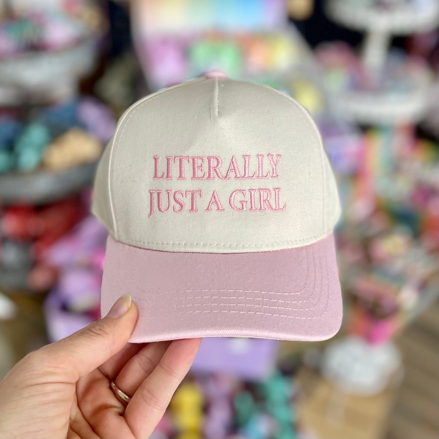 Girls Literally Just a Girl Pink Hat