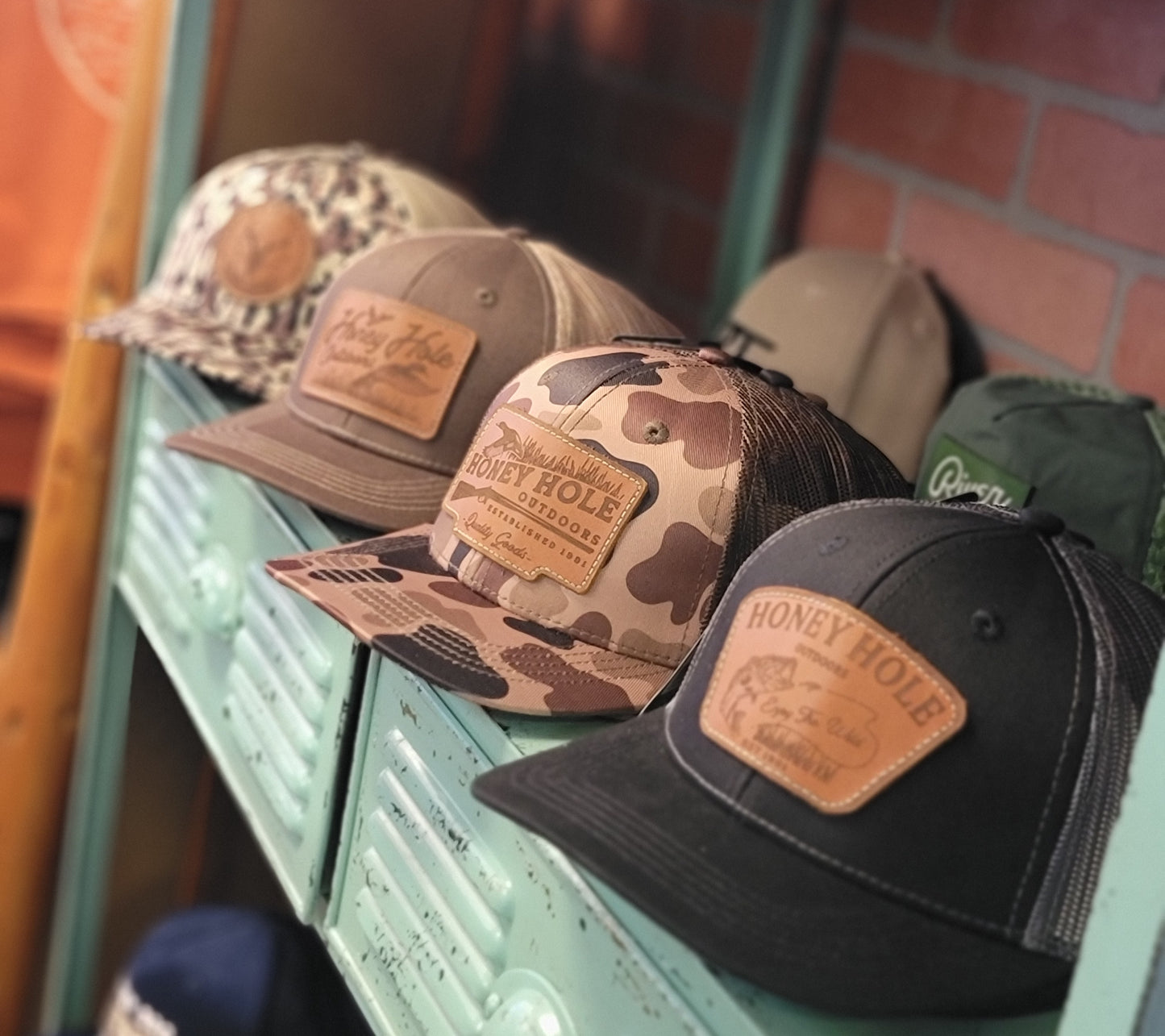 Youth Honey Hole Leather Shotty Duck Camo Hat