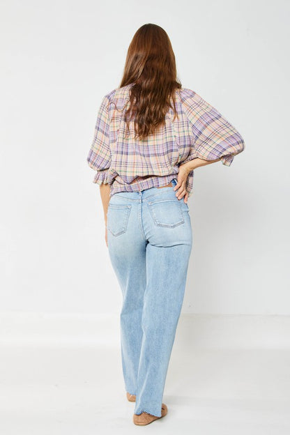 Magic Judy Blue Tummy Control Light 90s Straight Jeans (Plus only)