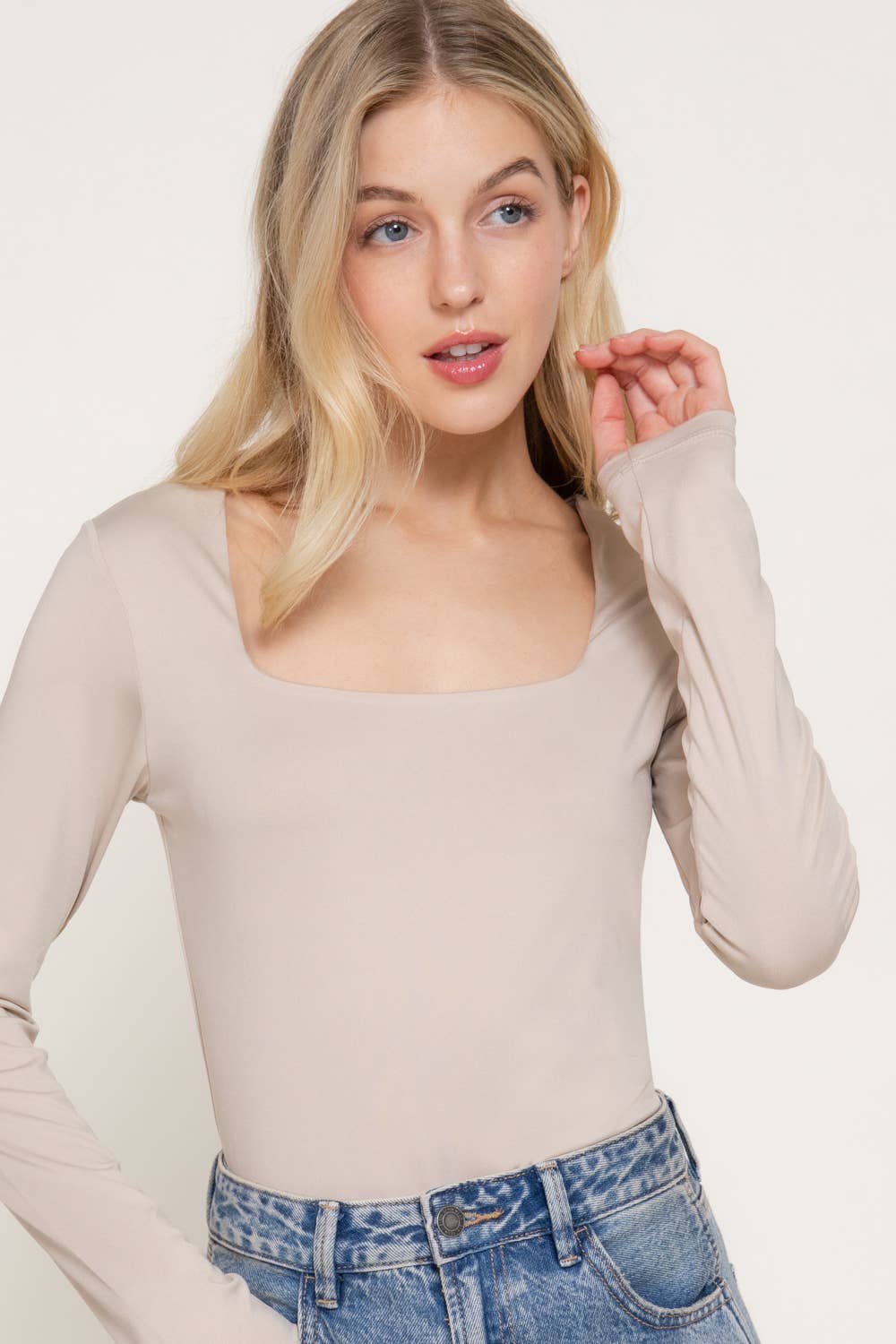 Lennon Square Neck Longsleeve Top