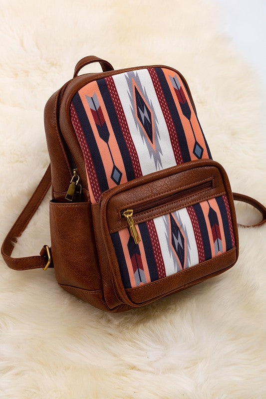 Girls Leather Southwestern Backpack