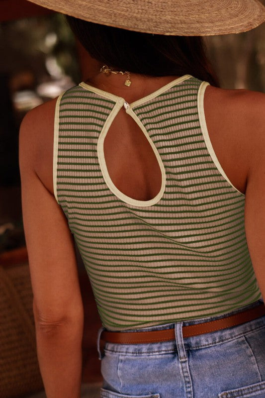 Accord Striped Ribbed Tank