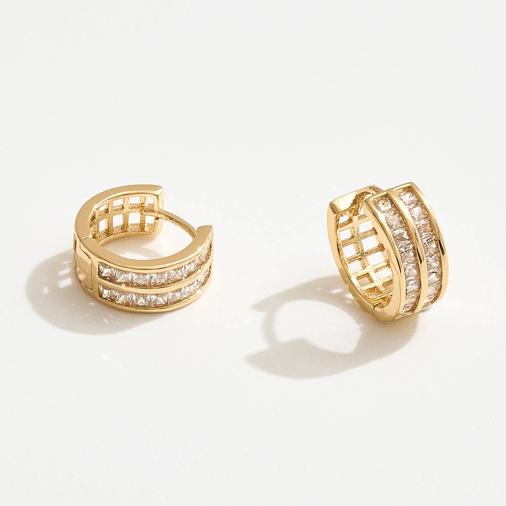 Charity Crystal Huggie Hoop Earrings