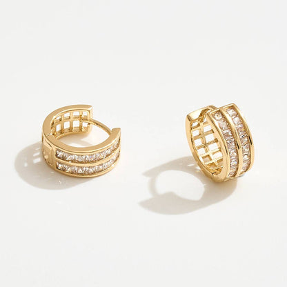 Charity Crystal Huggie Hoop Earrings
