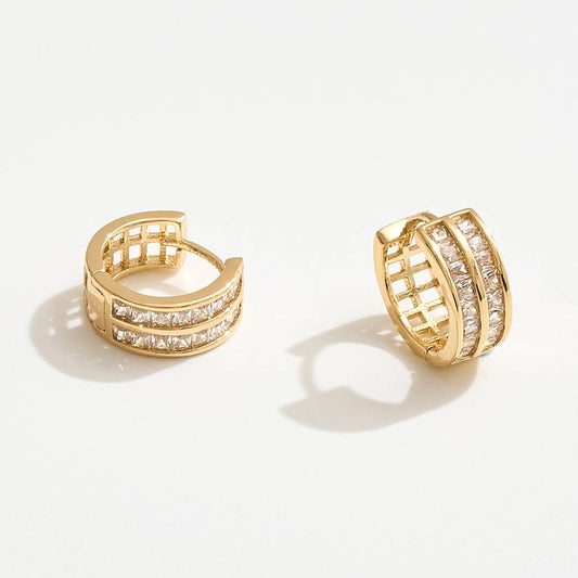 Charity Crystal Huggie Hoop Earrings
