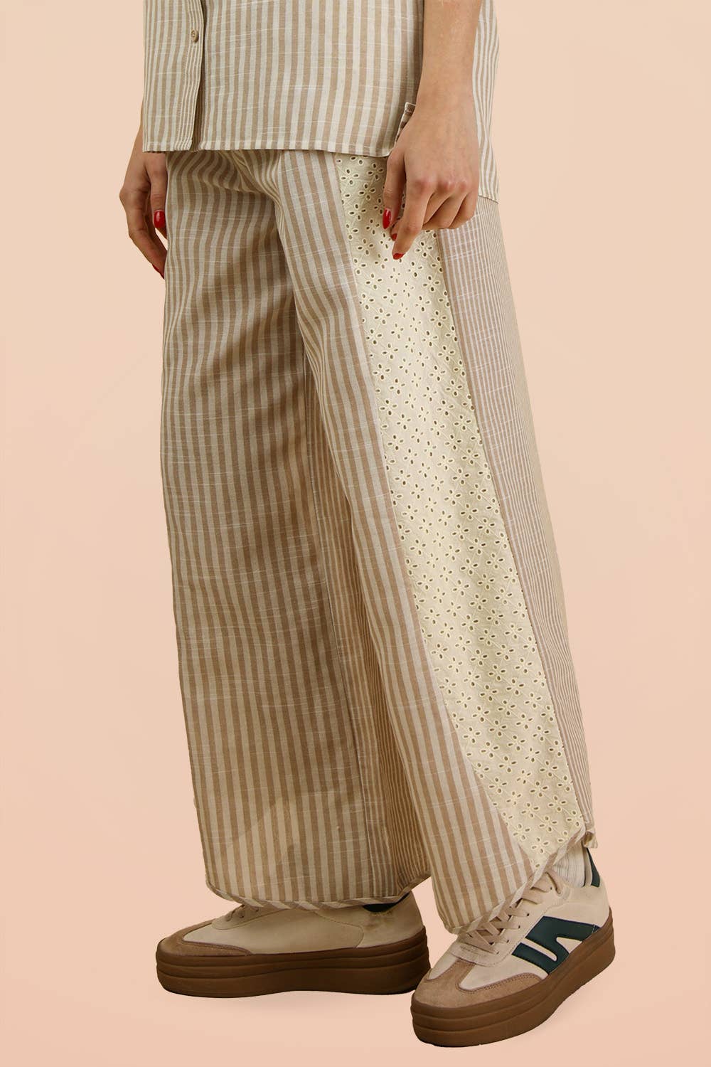 Merritt Striped Lace Wide Leg Pants