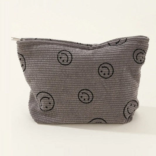 Happy Corduroy Cosmetic Bag