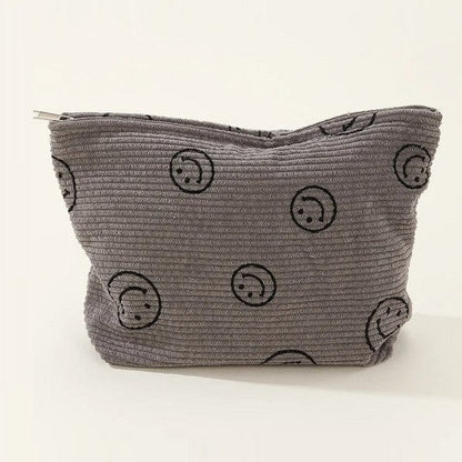 Happy Corduroy Cosmetic Bag