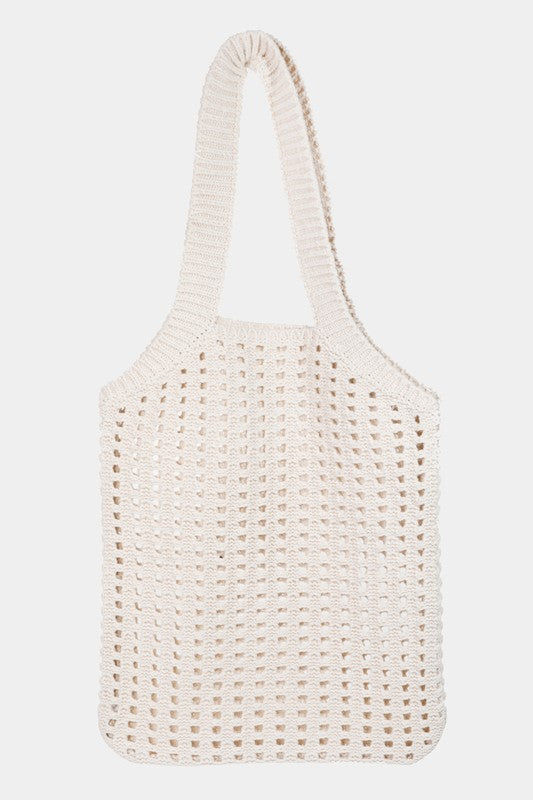 Pointelle Knit Tote Bag