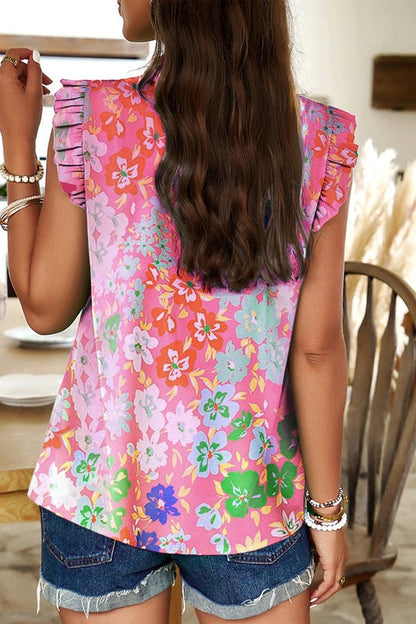 Laurens Floral Ruffle Top