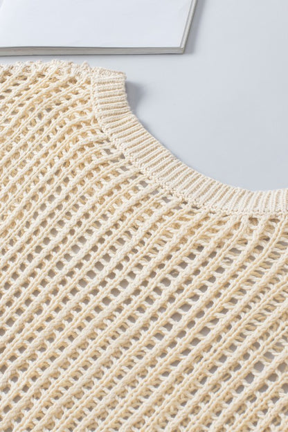 Anchorage Crochet Short-Sleeve Coverup