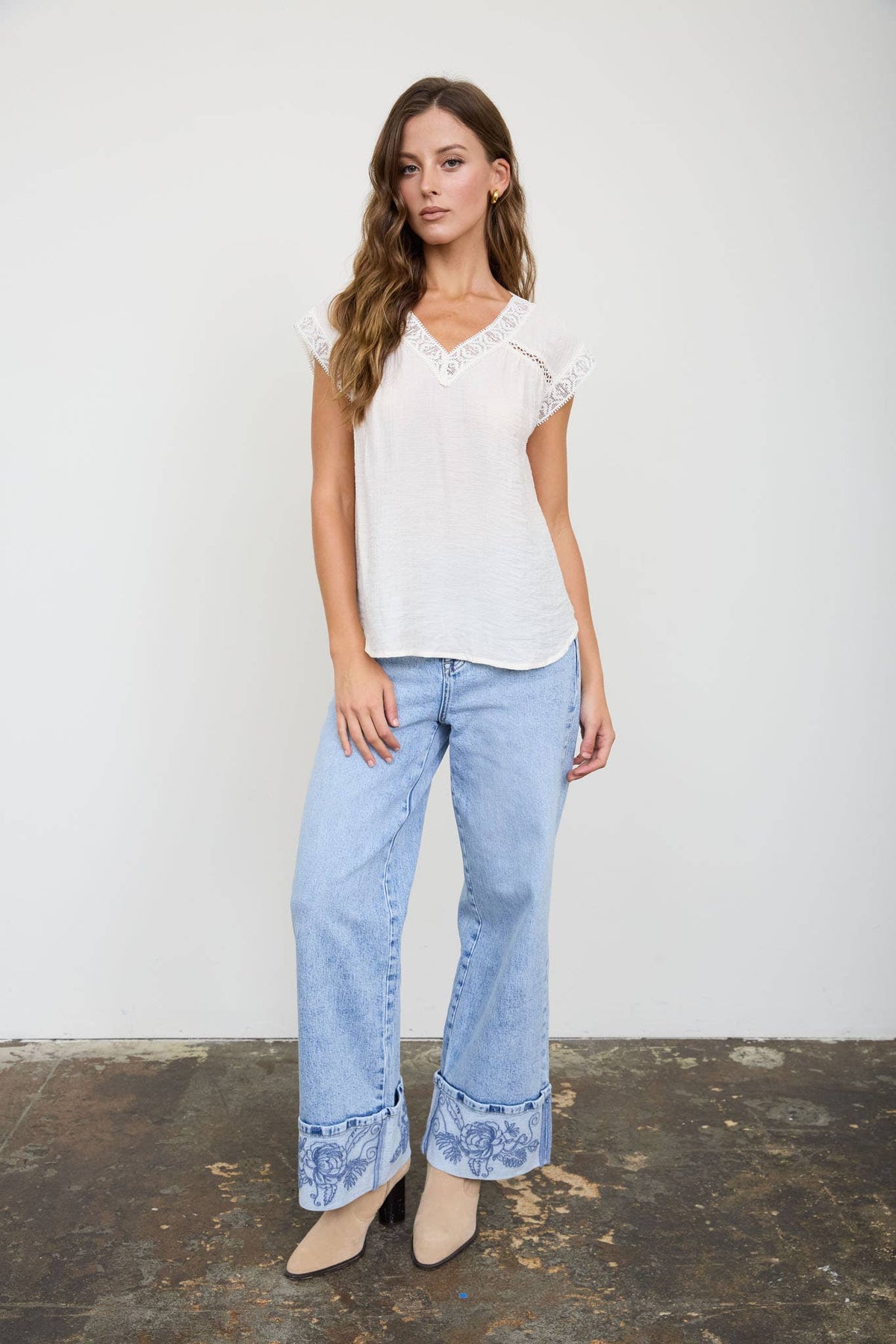Isla V-Neck Lace Top