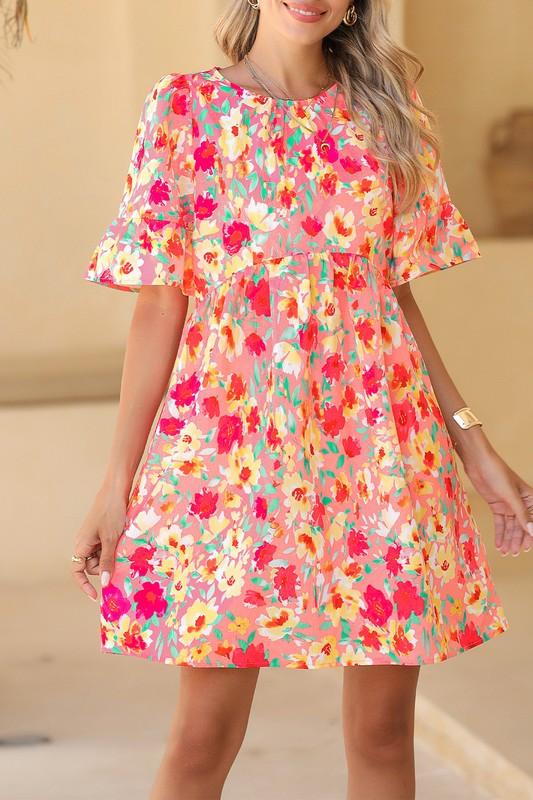 Lisle Floral Peplum Dress