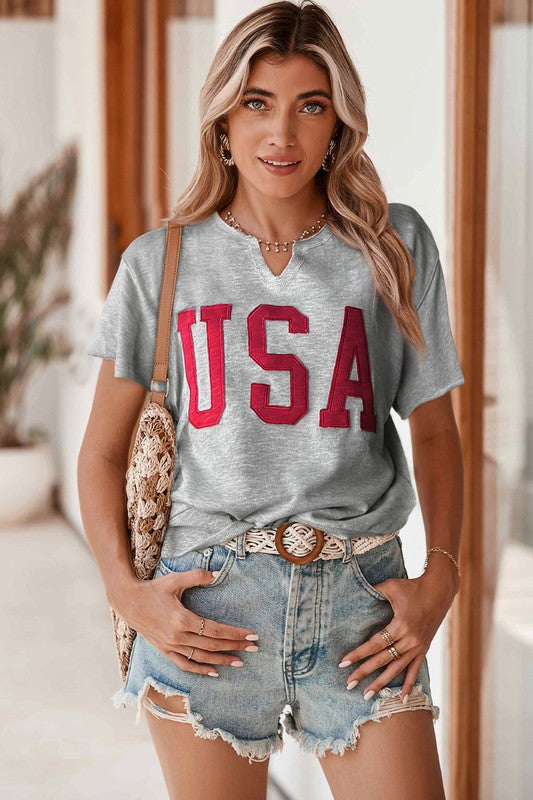 USA Embroidered Tee