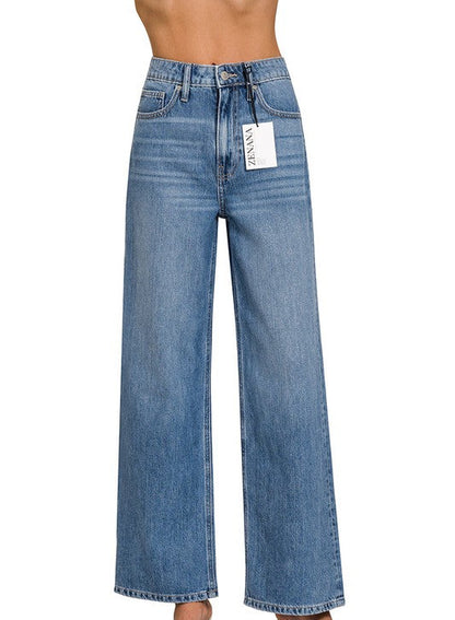 Zenana Ponca MW Wide Leg Jeans