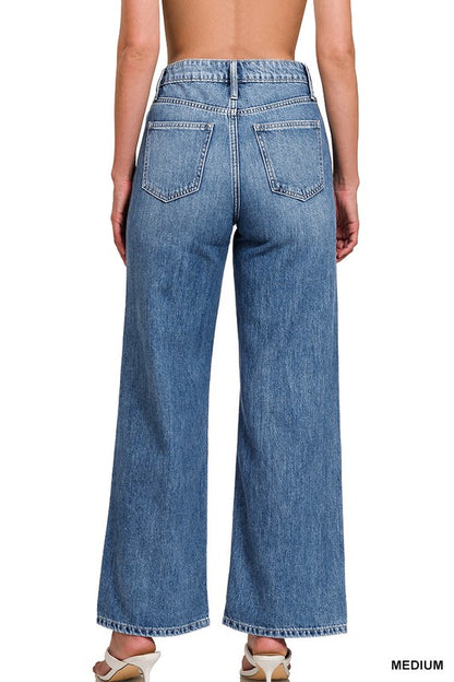 Zenana Achilles Ultra Rise Wide Leg Jeans