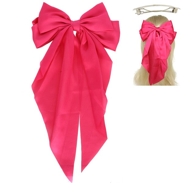 Satin Bow French Barrette