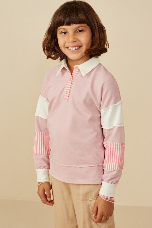 Girls Rugby Collared Top