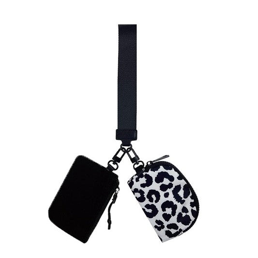 Double Coin Pouch Printed Wristlet