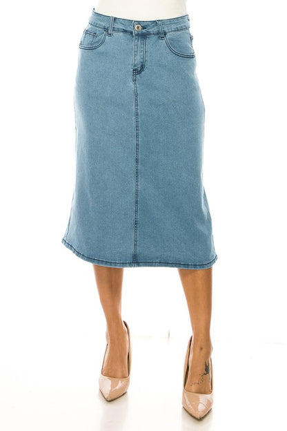 Penny Denim Midi Skirt