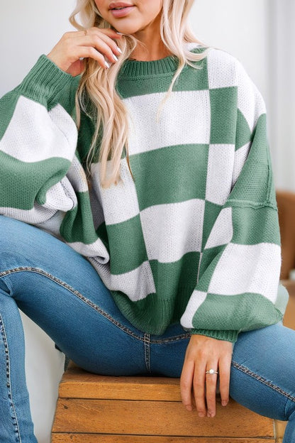 Knit Checkered Sweater