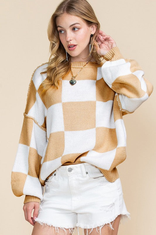 Knit Checkered Sweater