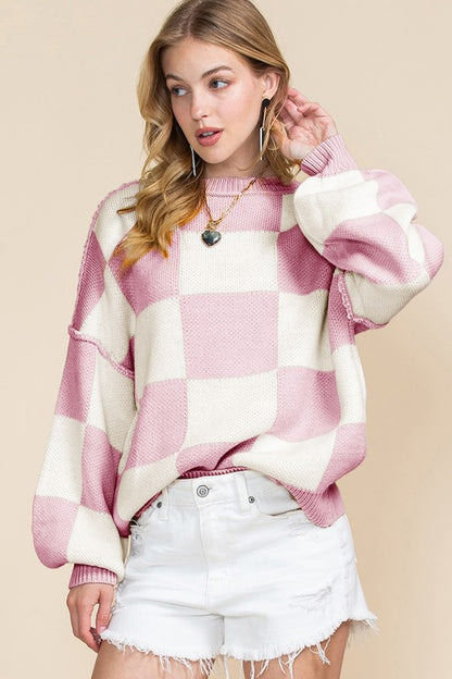 Knit Checkered Sweater