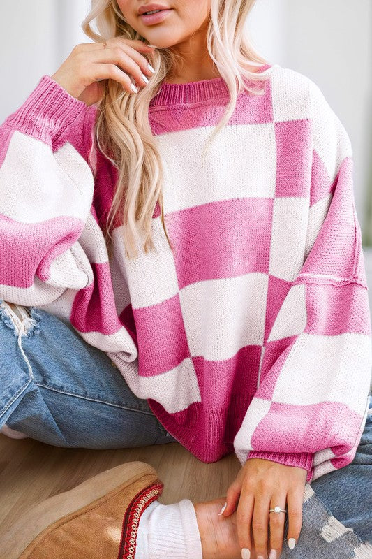 Knit Checkered Sweater