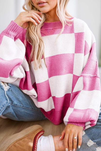 Knit Checkered Sweater