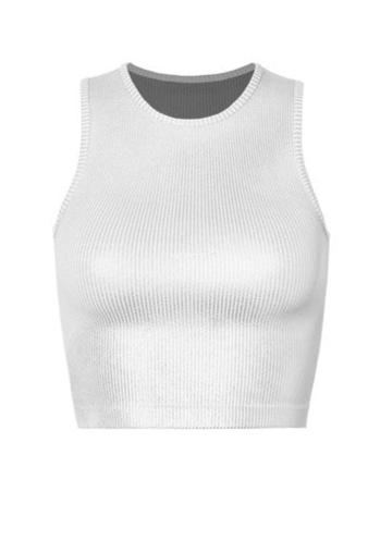 Back to Basics Metallic Ribbed Crop Tank