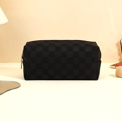 Checkered Cosmetic Bag