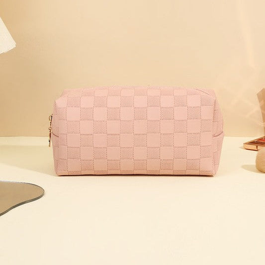 Checkered Cosmetic Bag