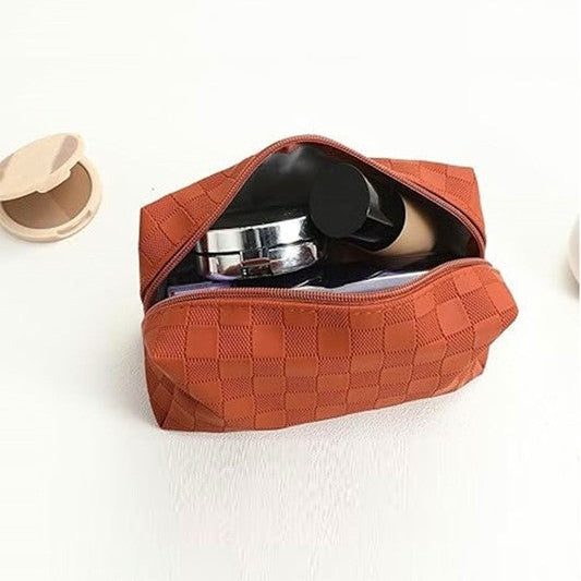 Checkered Cosmetic Bag