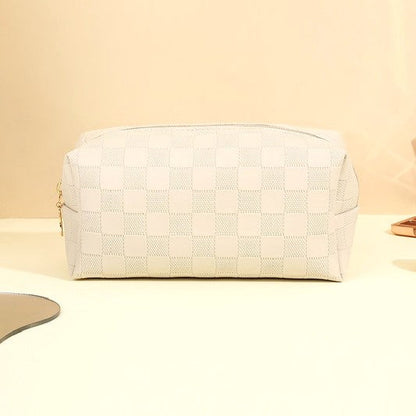 Checkered Cosmetic Bag