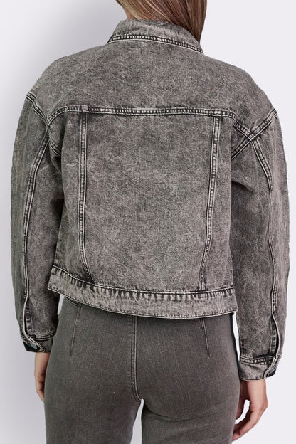 Bolivar Acid Wash Studded Denim Shacket