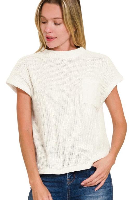 Athena Chenille Short Sleeve Knit Top