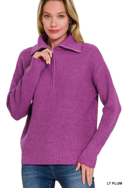 Hollow Knit Quarterzip Pullover