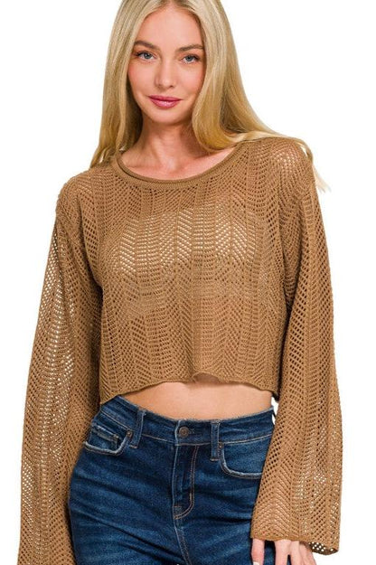 Harmonia Crop Crochet Knit Top