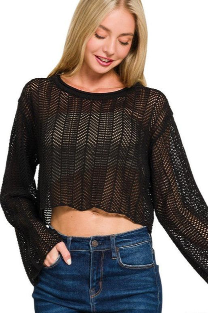 Harmonia Crop Crochet Knit Top