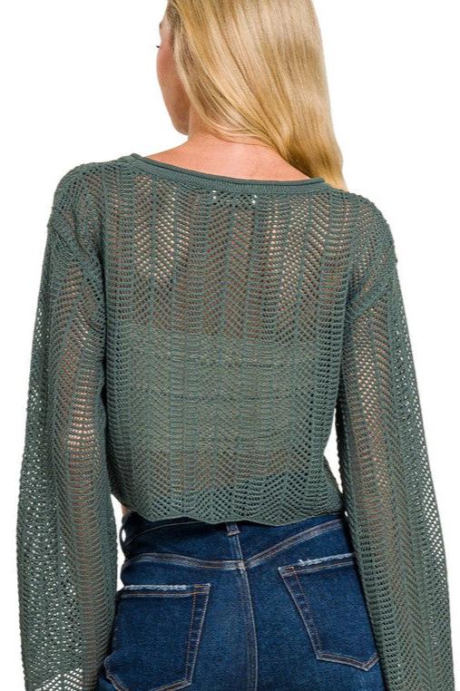 Harmonia Crop Crochet Knit Top