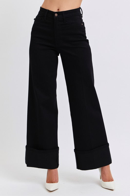 Judy Blue Black Retro Wide Leg Jeans