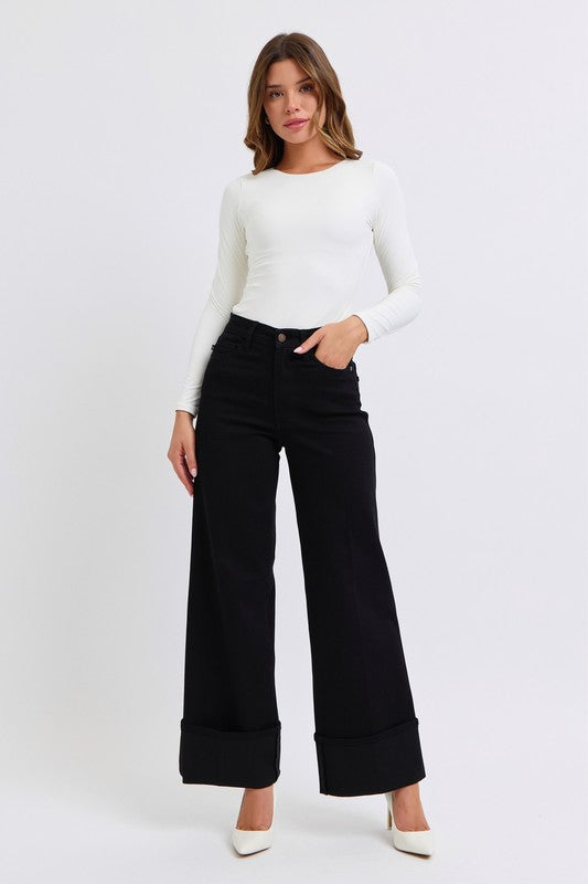 Judy Blue Black Retro Wide Leg Jeans