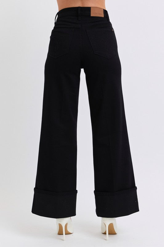 Judy Blue Black Retro Wide Leg Jeans