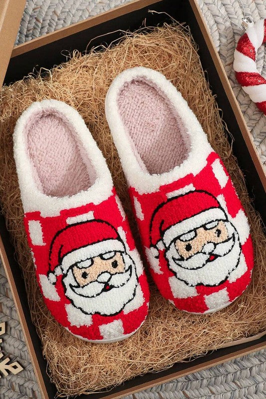 Santa Checkered Slippers