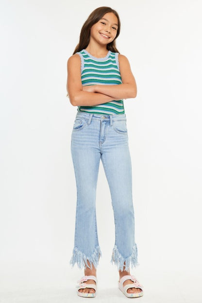 Girls Kancan Beth LW Crop Distressed Jeans