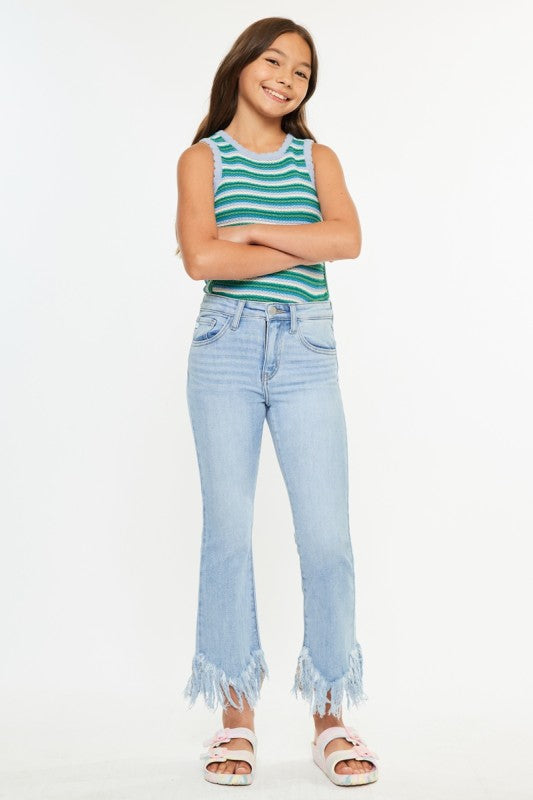 Girls Kancan Beth LW Crop Distressed Jeans