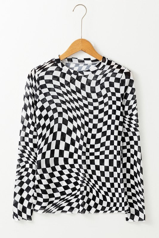 Abstract Checkered Mesh Top