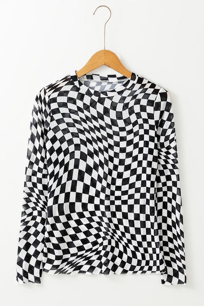 Abstract Checkered Mesh Top